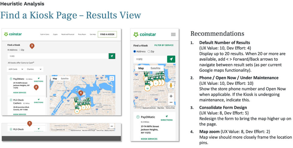 Coinstar, Find-a-Kiosk Heuristic